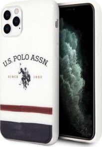 чехол iPhone 11 Pro силиконовый белый с логотипом U.S. Polo Assn.