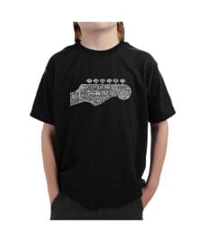 LA Pop Art big Boy's Word Art T-shirt - Guitar Head