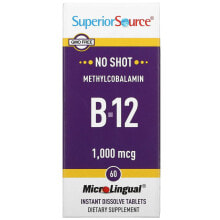Витамины группы В Superior Source, Methylcobalamin B-12, 1,000 mcg, 60 MicroLingual Instant Dissolve Tablets