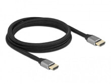 Компьютерный разъем или переходник DeLOCK 83996, 2 m, HDMI Type A (Standard), HDMI Type A (Standard), 3D, 48 Gbit/s, Black, Grey