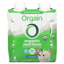 Orgain, Organic Nutrition, Nutritional Shake, Strawberries & Cream, 4 Pack, 11 fl oz (330 ml) Each