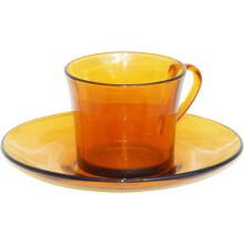 Купить туристическая посуда Duralex: DURALEX Sett 6 Cups With Saucer 180ml Amber Lys