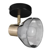 Activejet LISA single black and gold ceiling wall lamp E14 spotlight for living room - Surfaced - Round - 1 bulb(s) - E14 - IP20 - Black - Gold