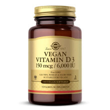 Витамин D Solgar Vegan Vitamin D3 Веганский витамин D-3 150 мкг 100 веганских гелевых капсул