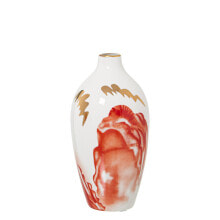 Vase Alexandra House Living White Golden Ceramic 11 x 11 x 20 cm