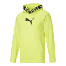 Puma Train Pwr Fleece Pullover Hoodie Mens Yellow Casual Outerwear 52089357
