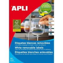 Adhesive labels Apli 100 Sheets 105 x 148 mm White
