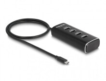 4 Port USB 10 Gbps Hub mit Type-C Anschluss 60 cm Kabel und Schalter für jeden