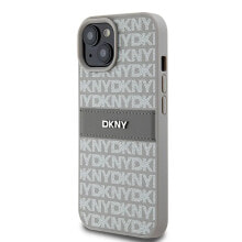 DKNY Dkhcp15Sprthsle iPhone 151413 6.1 Bezowy Leather Mono Stripe phone case