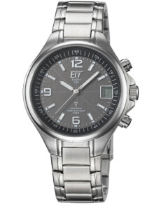 Мужские наручные часы с браслетом мужские наручные часы с серебряным браслетом ETT EGS-11035-31M Solar Drive Radio Controlled Basic Mens 40mm 5ATM