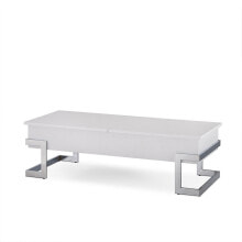 Simplie Fun calnan Coffee Table in White & Chrome