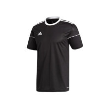 Мужские спортивные футболки Мужская футболка спортивная  черная однотонная  Adidas Squadra 17