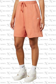 Sportswear Ess. Collt. Fleece High-Waisted Yüksek Belli Bol Kesim Turuncu Rengi Kadın Spor Şort