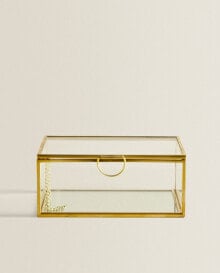 Glass box with metal frame