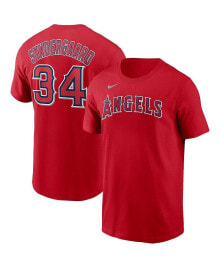 Nike men's Noah Syndergaard Red Los Angeles Angels Name and Number T-shirt
