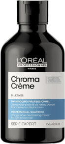 Shampoo für hellbraunes Haar mit blauen Farbpigmenten zur Neutralisierung von Orangetönen - L'Oreal Professionnel Serie Expert Chroma Creme Professional Shampoo Blue Dyes