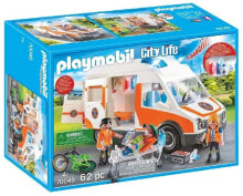 Игровые наборы набор с элементами конструктора Playmobil City Life 70049 скорая помощь с мигалкой