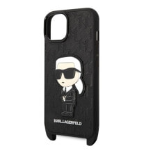 KARL LAGERFELD Klhcp14Mstkmk iPhone 14 Plus15 Plus 6.7 Monogram Ikonik Patch phone case