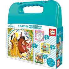 Детские развивающие пазлы eDUCA BORRAS Progressive Puzzles Disney Animals 12-16-20-25