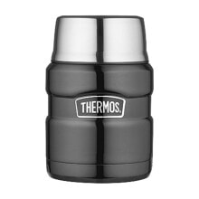 Термосы и термокружки термос Thermos Style Food с ложкой и чашкой - серый металлик 470 мл