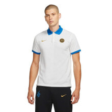 Женские кроссовки мужская футболка-поло спортивная белая синяя с логотипом Nike Inter Milan Polo M CW5306-100 T-shirt
