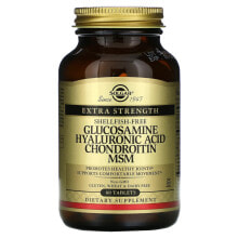 Solgar Glucosamine Hyaluronic Acid Chondroitin MSM Глюкозамин, гиалуроновая кислота, хондроитин и МСМ для здоровья суставов 120 таблеток