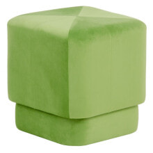 Pouffe Synthetic Fabric Wood 40 x 40 x 40 cm Green