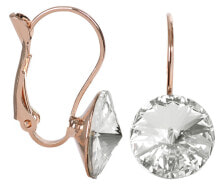 Ювелирные серьги Bronze earrings with Rivoli Crystal crystals