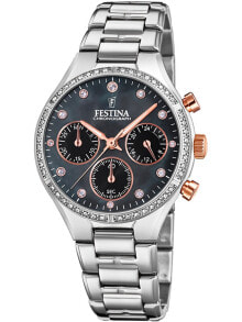 Женские часы с браслетом Festina F20401/4 Boyfriend chronograph 36mm 5ATM