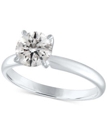 Купить ювелирные кольца и перстни GIA Certified Diamonds: GIA Certified Diamond Solitaire Engagement Ring (1-1/2 ct. t.w.) in 14k White Gold