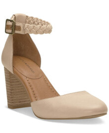 Lucky Brand women's Kainda Braided Ankle-Strap Block-Heel Pumps