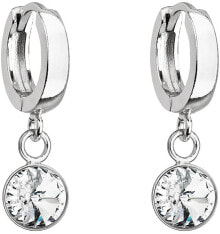 Женские ювелирные серьги delicate silver earrings with Swarovski crystals 31300.1