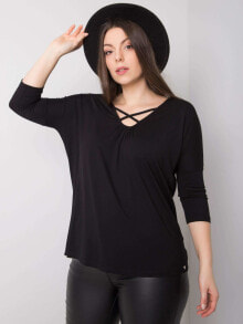 Женские блузки и кофточки Женская блузка с удлиненным рукавом черная Factory Price