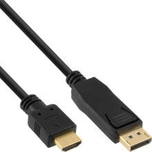 Компьютерные разъемы и переходники InLine 17180 видео кабель адаптер 10 m DisplayPort HDMI Черный