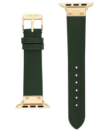 Anne Klein women's Green Genuine Leather Strap with Gold-Tone Alloy Accents