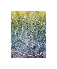 Trademark Global michael Tompsett Austin Texas City Map Blue Yellow Canvas Art - 20