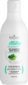 Erfrischendes und revitalisierendes Minz- und Milchprotein-Shampoo - Brelil Milky Sensation BB Shampoo Mint-Shake Limitide Edition