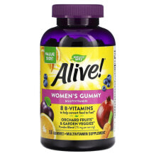 Витаминно-минеральные комплексы Nature's Way, Alive! Жевательные мультивитамины для женщин, ягодное ассорти, 150 жевательных таблеток