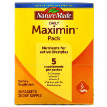 Витаминно-минеральные комплексы Натуре Маде, Daily Maximin Pack, мультивитамины и минералы, 6 добавок в пакете, 30 пакетов