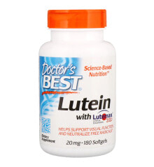 Лютеин, зеаксантин Doctor's Best Lutein with Lutemax 2020 -- Пищевая добавка  Лучший лютеин  2020 - 20 мг - 180 капсул
