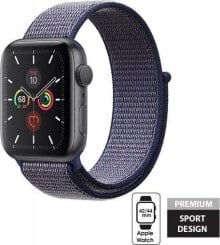 Аксессуары для смарт-часов Crong Crong Nylon Band - Pasek sportowy Apple Watch 42/44 mm (Midnight Blue)