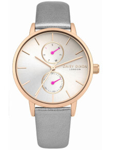 Женские наручные кварцевые часы DAISY DIXON  алюминий с розовым PVD покрытием. Циферблат белый. Браслет кожаный ремешок. Водозащита 30WR. Стекло минеральное.