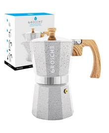 GROSCHE mILANO Stone Stovetop Espresso Maker Moka Pot 6 Cup, 9.3 Oz