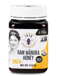 Прополис и пчелиное маточное молочко 1839 Honey Certified Raw Manuka Honey Натуральный мед манука, содержание метилглиоксаля 263 мг/кг  453 г