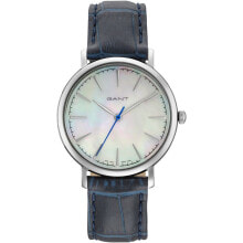 Мужские наручные часы с ремешком Мужские наручные часы с синим кожаным ремешком Gant GT021001