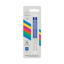 Parker Quinkflow - Blue - Medium - Blue - Stainless steel - Ballpoint pen - Blister - 2 pc(s)