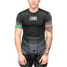 Мужские спортивные футболки Мужская спортивная футболка черная с надписью LEONE1947 Revo Compression Short Sleeve T-Shirt