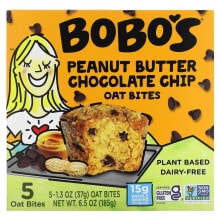 Bobo's Oat Bars, Овсяные кусочки с арахисовой пастой и шоколадной крошкой, 5 кусочков, 37 г (1,3 унции)