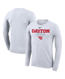 Nike men's White Dayton Flyers On Court Bench Long Sleeve T-shirt