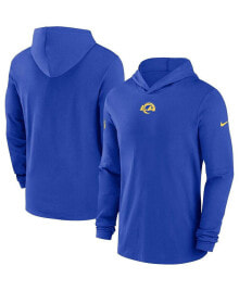 Nike men's Royal Los Angeles Rams Sideline Performance Long Sleeve Hoodie T-shirt